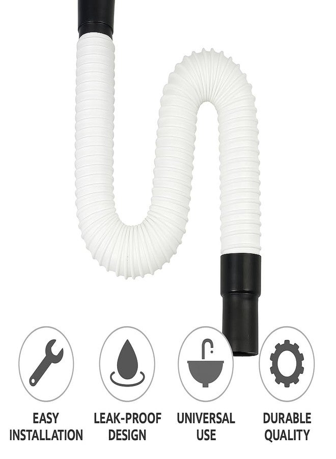 SBD Flexible PVC Waste Pipe | PVC Waste Pipe for Bathroom Wash Basin and Kitchen Sink | Drain Pipe | Drain Hose for Wash Basin | Outlet Tube for Kitchen Sink, Black (1) - Image 3